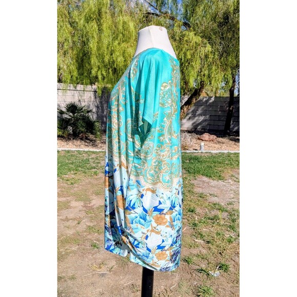 Blossom by P. Tunic Top Womens XL Eiffel Tower Beaded S/S Semi-Sheer Knit Top - Picture 3 of 6